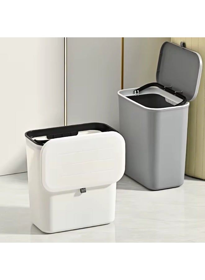 Stylish wastebasket, color: white - Image 2